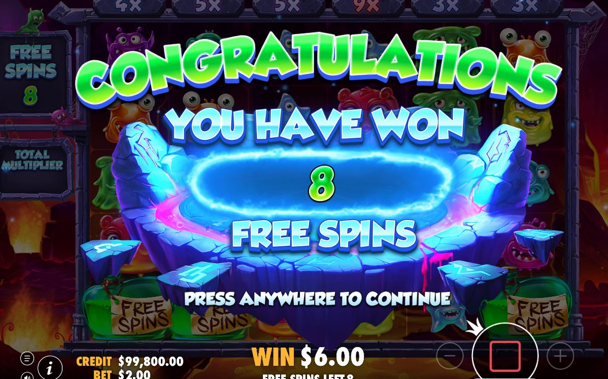 Free Spins round on the fiery lava background