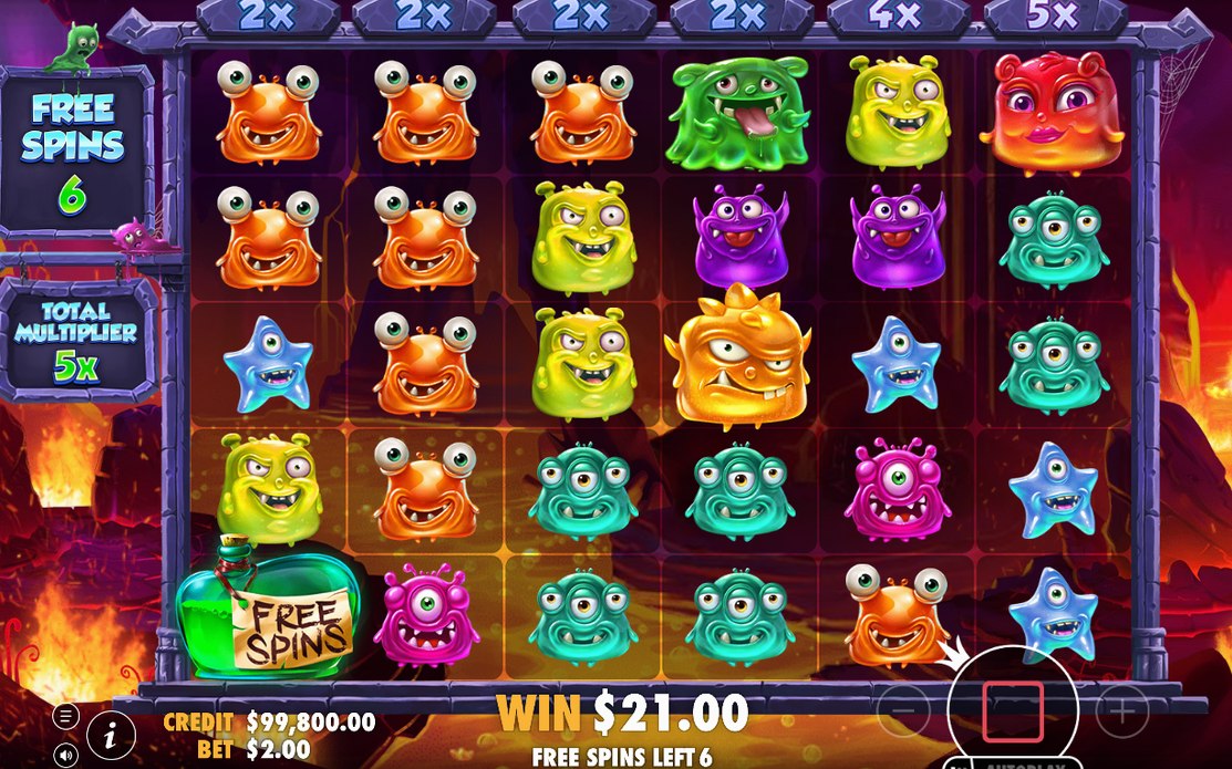 Free Spins view with the TOTAL MULTIPLIER