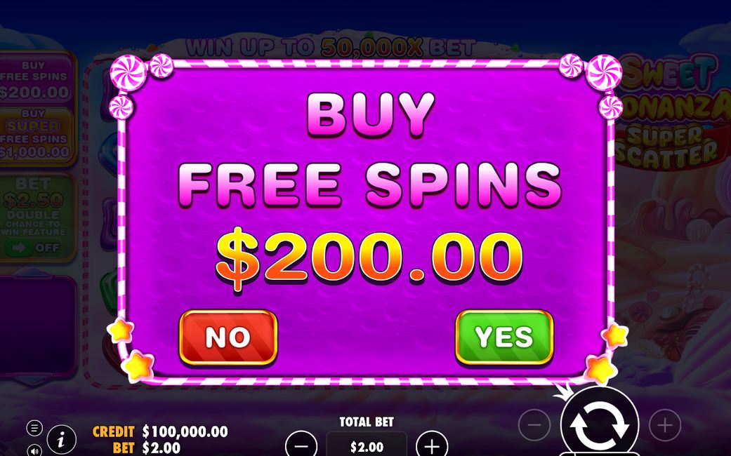 Four scatters on the grid, leading into Free Spins